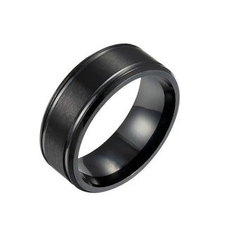 Mens Wedding Rings Black Sliver Gold Pure 8MM Rings Phosgene