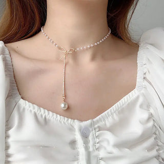 New Niche Design Pearl Necklace Women"s Fashion Cool Wind Phosgene