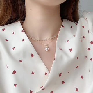 New Niche Design Pearl Necklace Women"s Fashion Cool Wind Phosgene