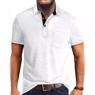 Summer Men's Clothing Short Sleeve Lapel T-shirt Phosgene