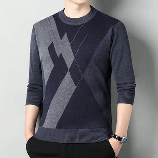 Men's Loose Multicolor Round Neck Warm Sweater Phosgene