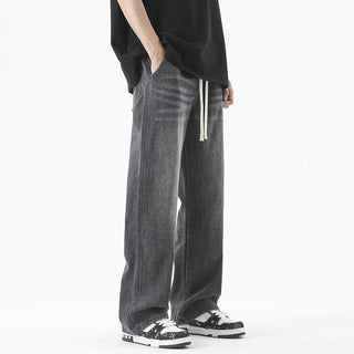 Men's Loose Straight Elastic Waist Wide Leg Casual Trousers Phosgene