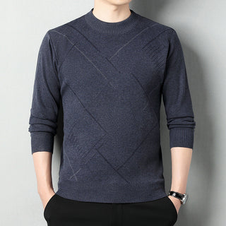 Men's Loose Multicolor Round Neck Warm Sweater Phosgene