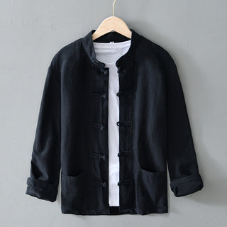 Linen Tang Suit Men's Youth Jacket Tea Suit Chinese Casual Jacket Phosgene