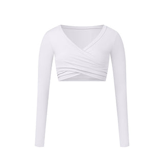 Tight Long Sleeve Cross Layered Sports Long Sleeve Brushed Top Phosgene