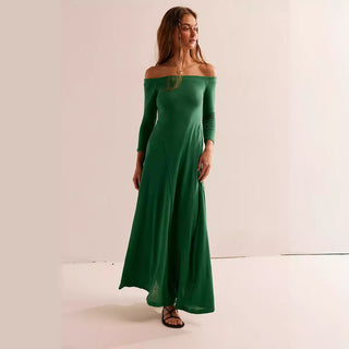 Women's Off-shoulder Top Slim Fit Slimming Dress Phosgene