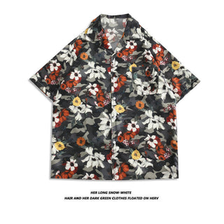 Men's And Women's Retro Hong Kong Style Beach Printed Shirt Phosgene