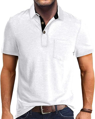 Summer Men's Clothing Short Sleeve Lapel T-shirt Phosgene