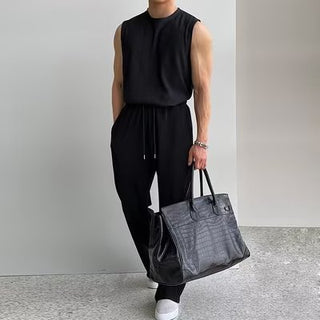 Men's Summer Tank Top Sleeveless T-shirt Sportswear Two-piece Suit Phosgene