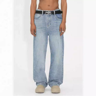 Retro Men's Loose And Comfortable Denim Trousers Phosgene