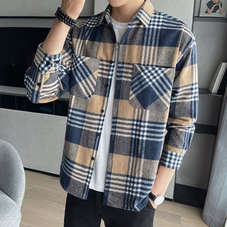 Men's Versatile Casual Loose Brushed Soft Shirt Coat Phosgene