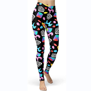 Multi-color Printing Slim Fit Hip Raise Slimming Plus Size Running Yoga Fitness Leggings - Phosgene