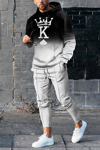 Men's Fashion Casual Hooded Sweater And Trousers Suit Phosgene