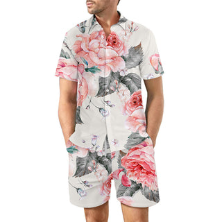 Digital Printed Beach Short Sleeve Shorts Phosgene