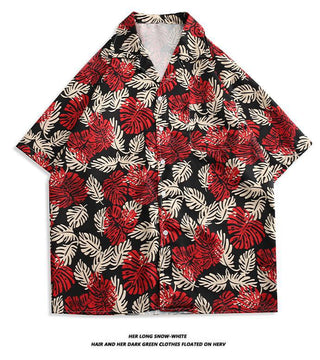 Men's And Women's Retro Hong Kong Style Beach Printed Shirt Phosgene