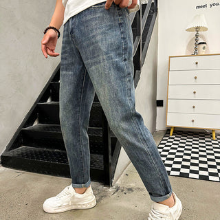 Men's Jeans Retro Blue Trendy Slim Fit Skinny Phosgene