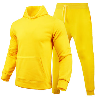 Slim Fit Solid Color Hoodie Suit Men's Clothing Phosgene