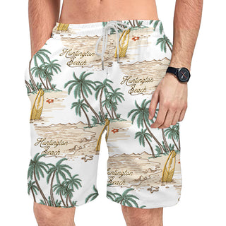 Men's Beach Travel Printed Cool Shorts Shirt Double-layer Two-piece Set Phosgene