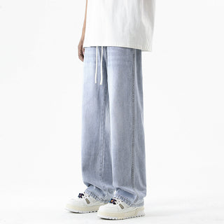 Men's Loose Straight Elastic Waist Wide Leg Casual Trousers Phosgene