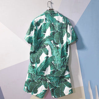 Summer Men's Shirt Top Digital Printing Short Sleeve Suit Phosgene