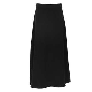 French High Waist Slit Black Satin Skirt Phosgene