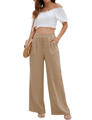 Women's Cotton And Linen Casual Straight Pants Phosgene