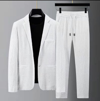 White Men's Casual Suit Jacket Men's Spring And Summer Phosgene