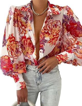 New Print Women's Fashion Button Shirt Phosgene