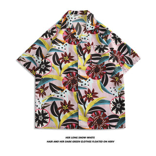 Men's And Women's Retro Hong Kong Style Beach Printed Shirt Phosgene