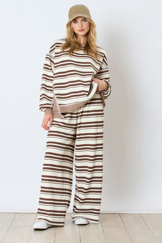 Striped Long-sleeved Trousers Casual Loose Two-piece Suit Phosgene