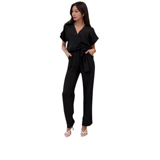 Women's V-neck Pocket Jumpsuit Phosgene