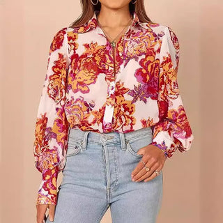 New Print Women's Fashion Button Shirt Phosgene