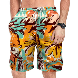 Men's Digital Printing Seaside Vacation Beach Pants Shirt Two-piece Set Phosgene