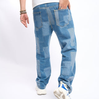 Brand Patch Stitch Elastic Jeans Men's Phosgene