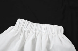 Pure Color All-matching Puffy High Waist Ultra Short Skirt Phosgene