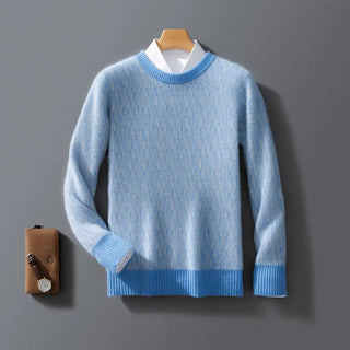 Pure Wool Men's Round Neck Loose Pullover Knitwear Business Thickened Underwear Sweater Phosgene