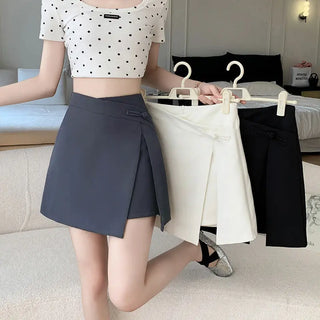 Retro Buckle Lace-up Skirt Women Phosgene