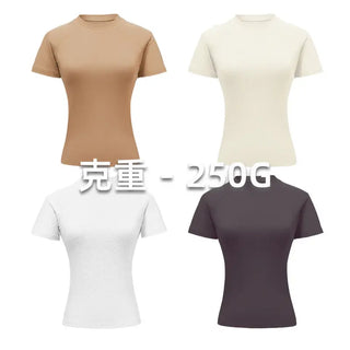 Round Neck Raglan Sleeves T-shirt Female Hot Girl Solid Color Top American Style Phosgene