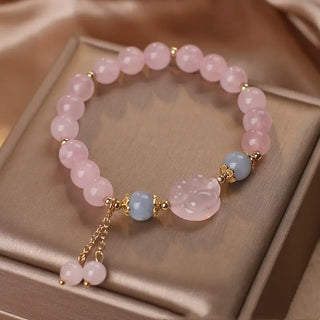 Special-interest Design Sweet Pink Crystal Cat's Paw Bracelet Phosgene