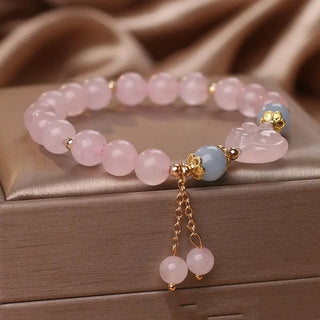 Special-interest Design Sweet Pink Crystal Cat's Paw Bracelet Phosgene