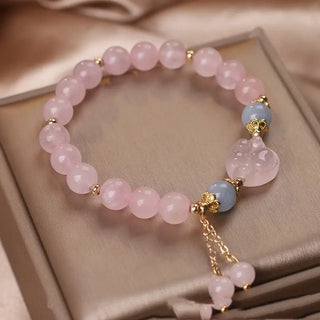 Special-interest Design Sweet Pink Crystal Cat's Paw Bracelet Phosgene