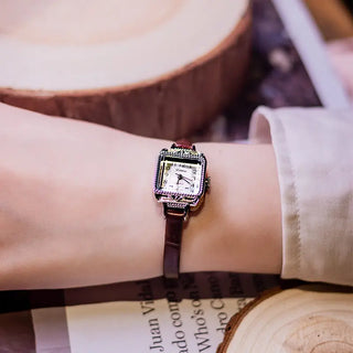 Square Sugar Middle Ancient Hand Genuine Leather Watch Female Phosgene