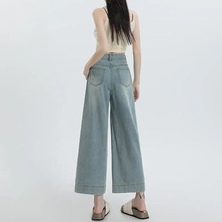 Straight Pear Shapes Ice Silk Wide-leg Pants Phosgene