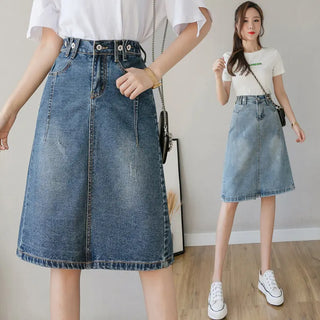 Summer Design Denim Skirt Mid-length Phosgene