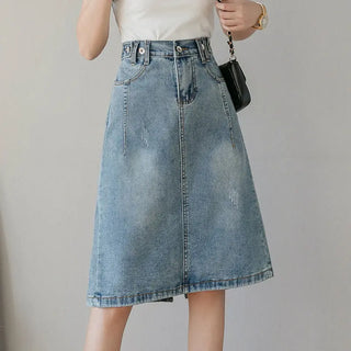 Summer Design Denim Skirt Mid-length Phosgene