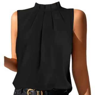 Summer Simple Black Casual Sleeveless Slim Vest Phosgene