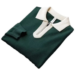 Trendy Brand Men's Lapel Slim Polo Collar Sweater Phosgene