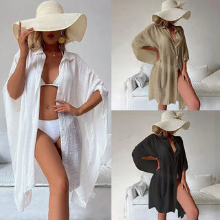 Vacation Sun Protection Coat Loose Breathable Shirt Phosgene