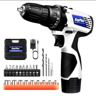 CordlessDrill Set with Battery 2 in 1 Electric Screwdriver Kit 45NM Dual Speed