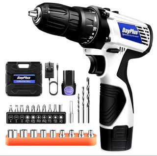 CordlessDrill Set with Battery 2 in 1 Electric Screwdriver Kit 45NM Dual Speed